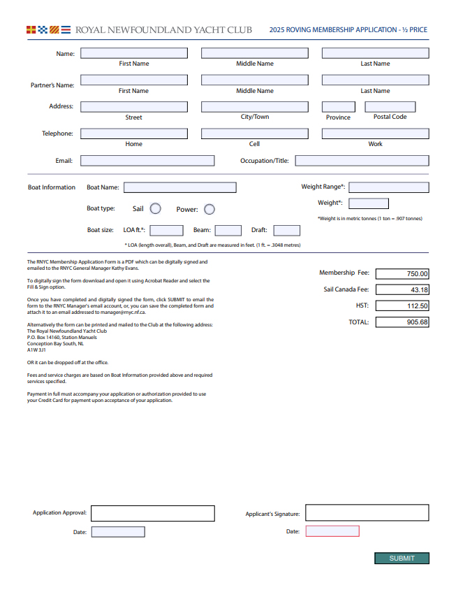 Membership Application form